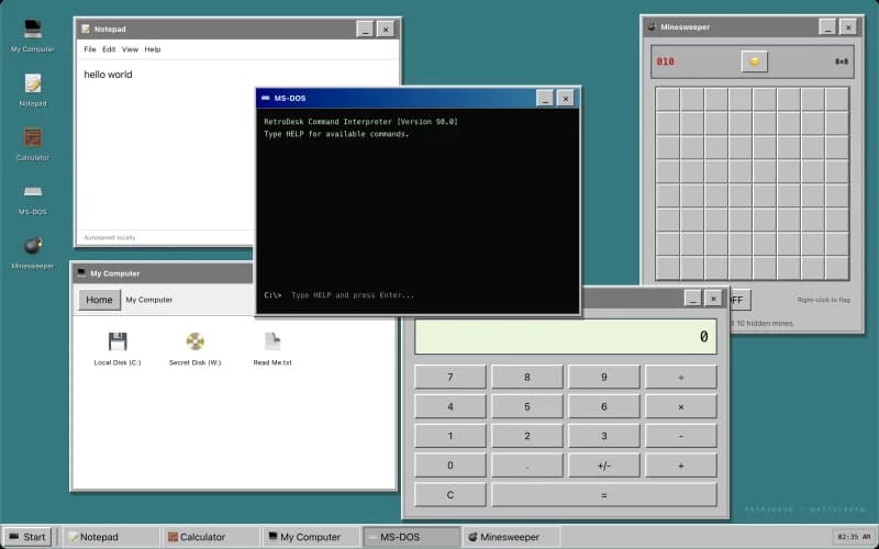 Retro Desktop Playground simulator preview
