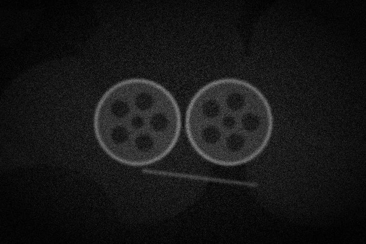 Monochrome illustration of Lost Film Reel